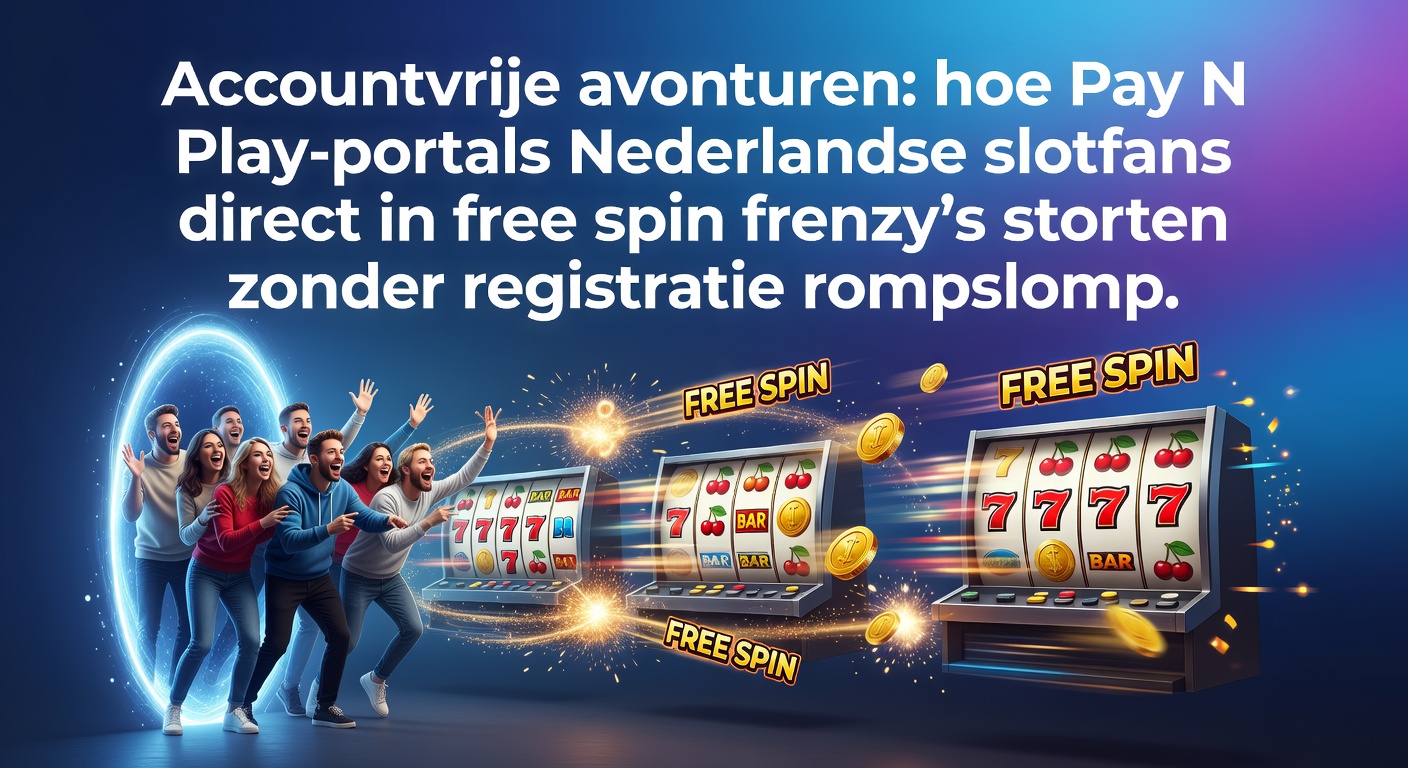 Schermafbeelding van een Pay N Play-portal waar een Nederlandse speler direct free spins activeert via bankoverschrijving, zonder accountcreatie