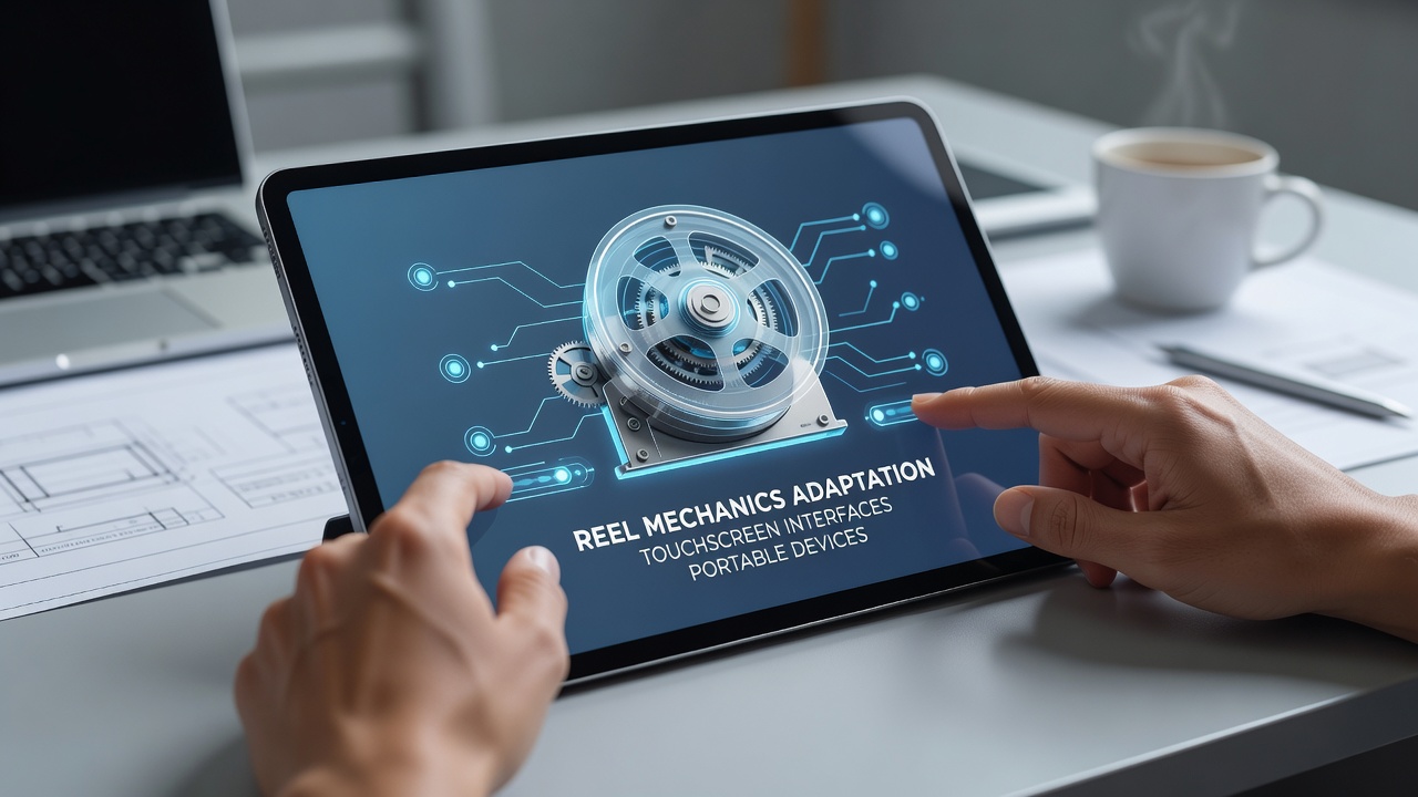 Touchscreen interface met aangepaste reel-mechanieken op een portable device