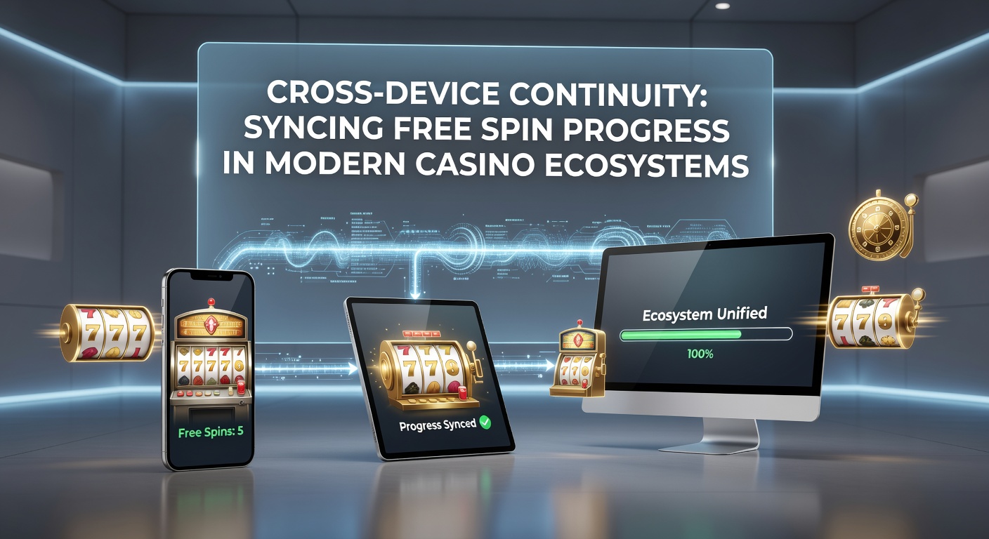 Illustratie van naadloze synchronisatie van free spins over verschillende apparaten in een casino ecosysteem