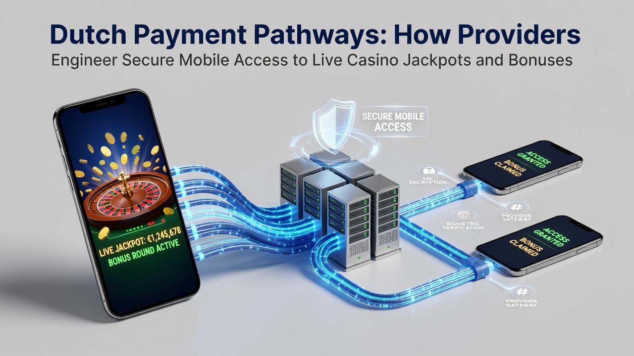 Diagram van beveiligde betalingsflow van mobiele app naar live casino jackpot
