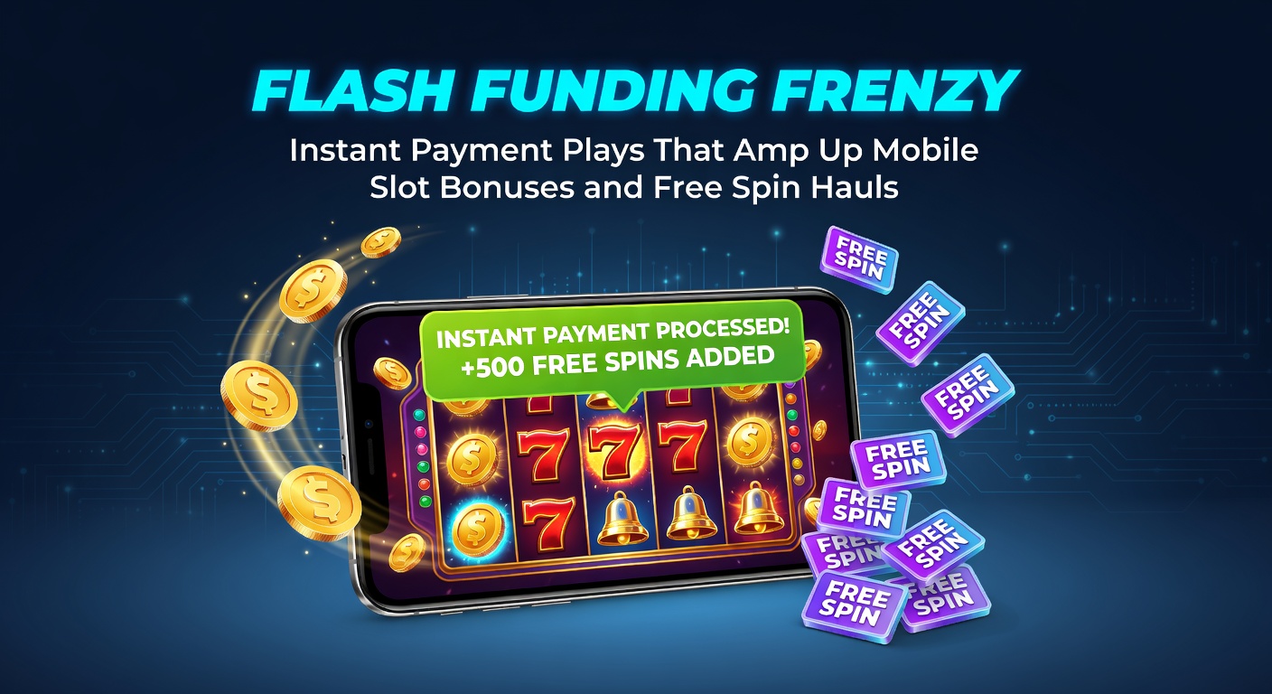 Dynamische illustratie van een flash storting die een cascade van free spins en bonuses ontketent op een mobiel scherm