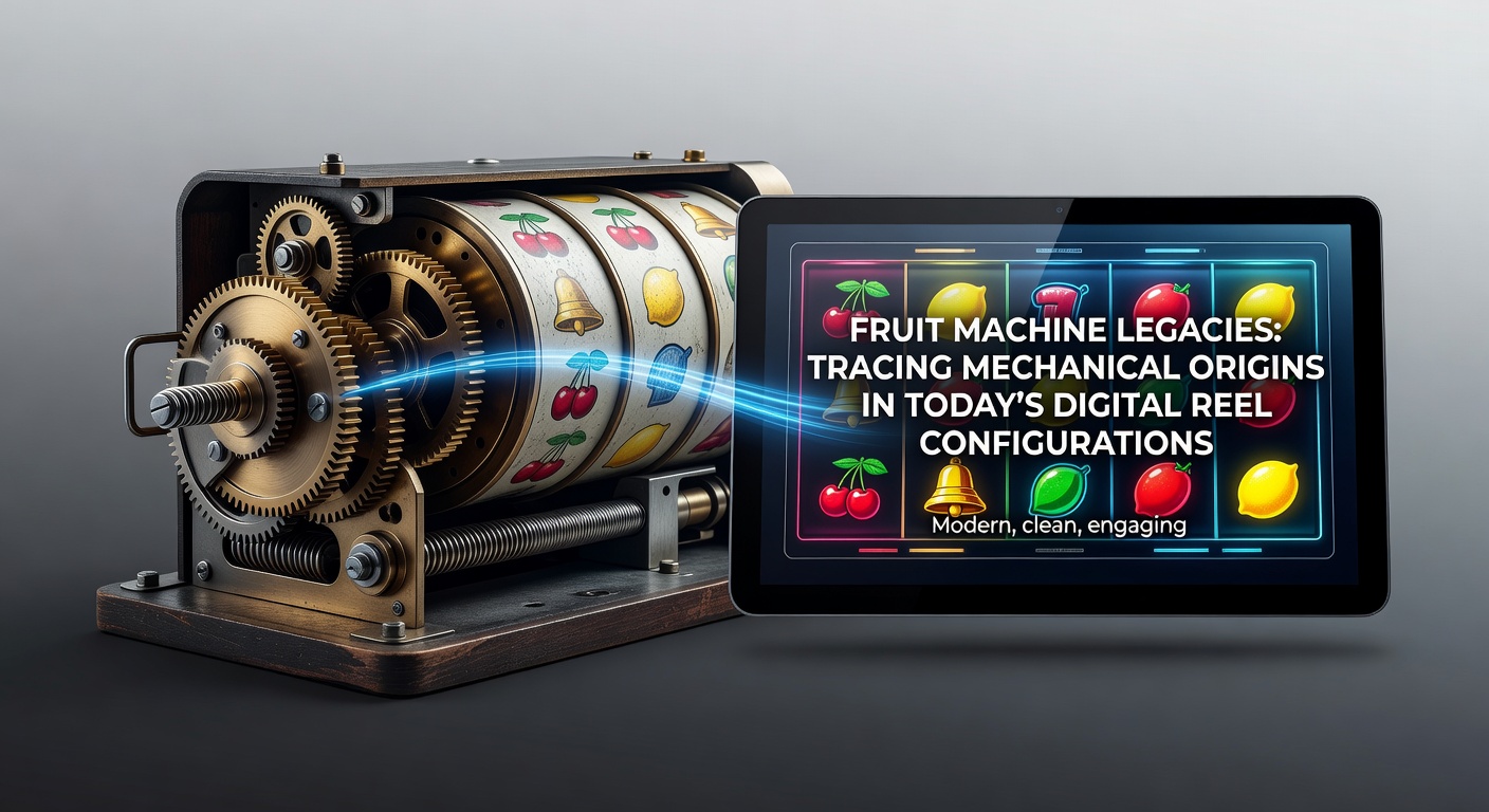 Vroege mechanische fruitmachine met klassieke symbolen zoals kersen en bar
