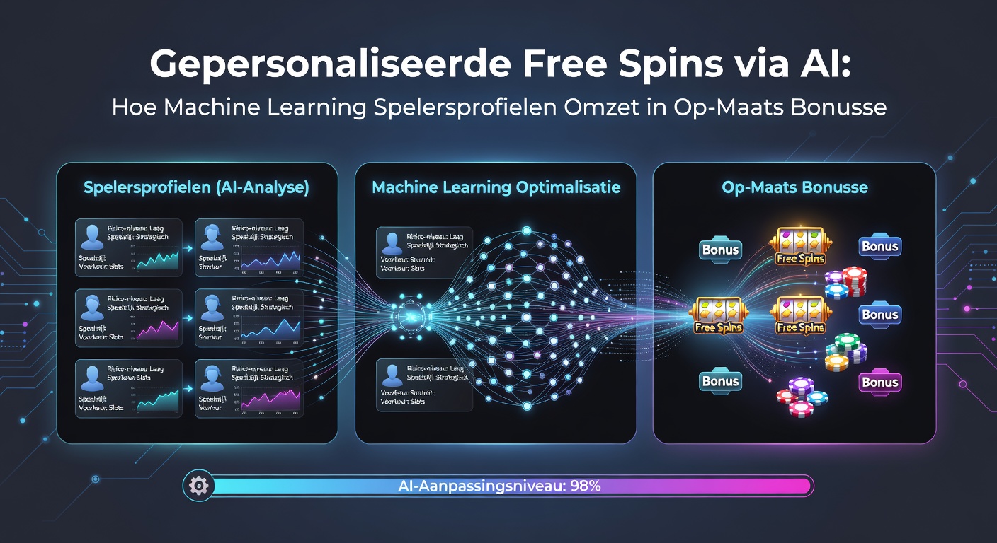 Voorbeeld van een AI-dashboard dat spelersprofielen visualiseert en gepersonaliseerde bonusaanbiedingen genereert voor free spins