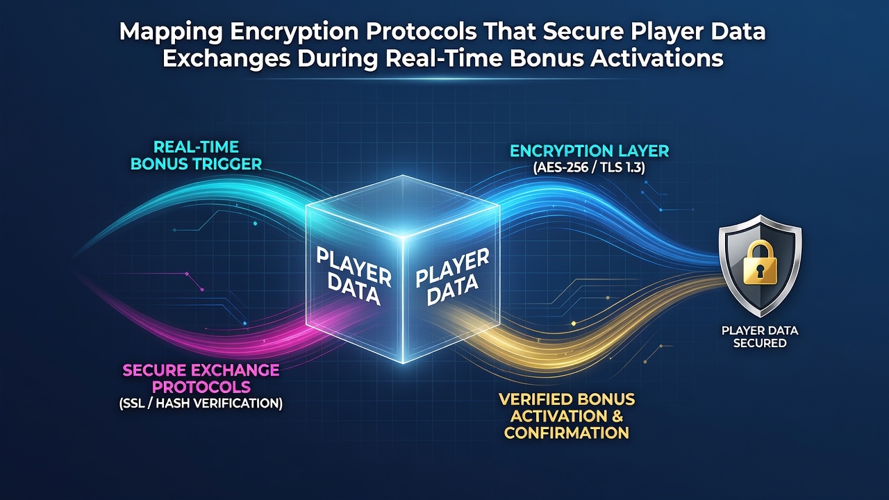 Illustratie van realtime data-uitwisseling met encryptie tijdens bonusacties in gelicentieerde systemen