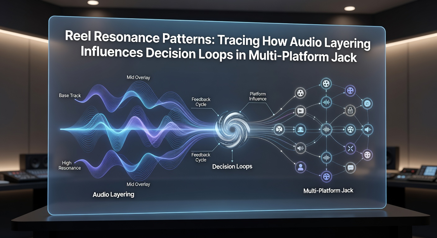Diagram dat toont hoe audio resonantie beslissingscycli beïnvloedt in jackpotmechanismen op verschillende apparaten