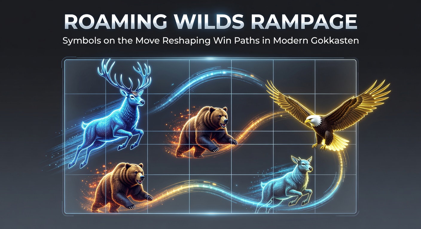 Een dynamische gokkast met roaming wild symbolen die over de rollen bewegen en winlijnen activeren
