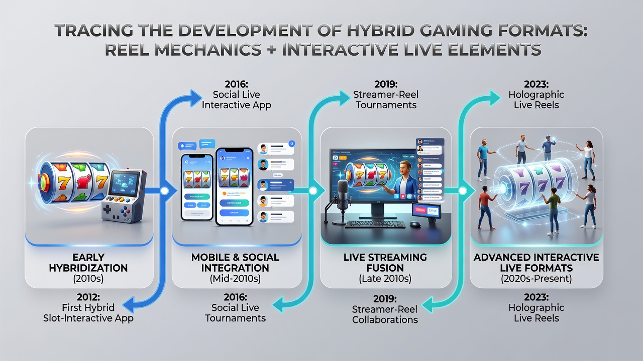 Moderne hybride setup met live dealer en interactieve reel displays tijdens een sessie